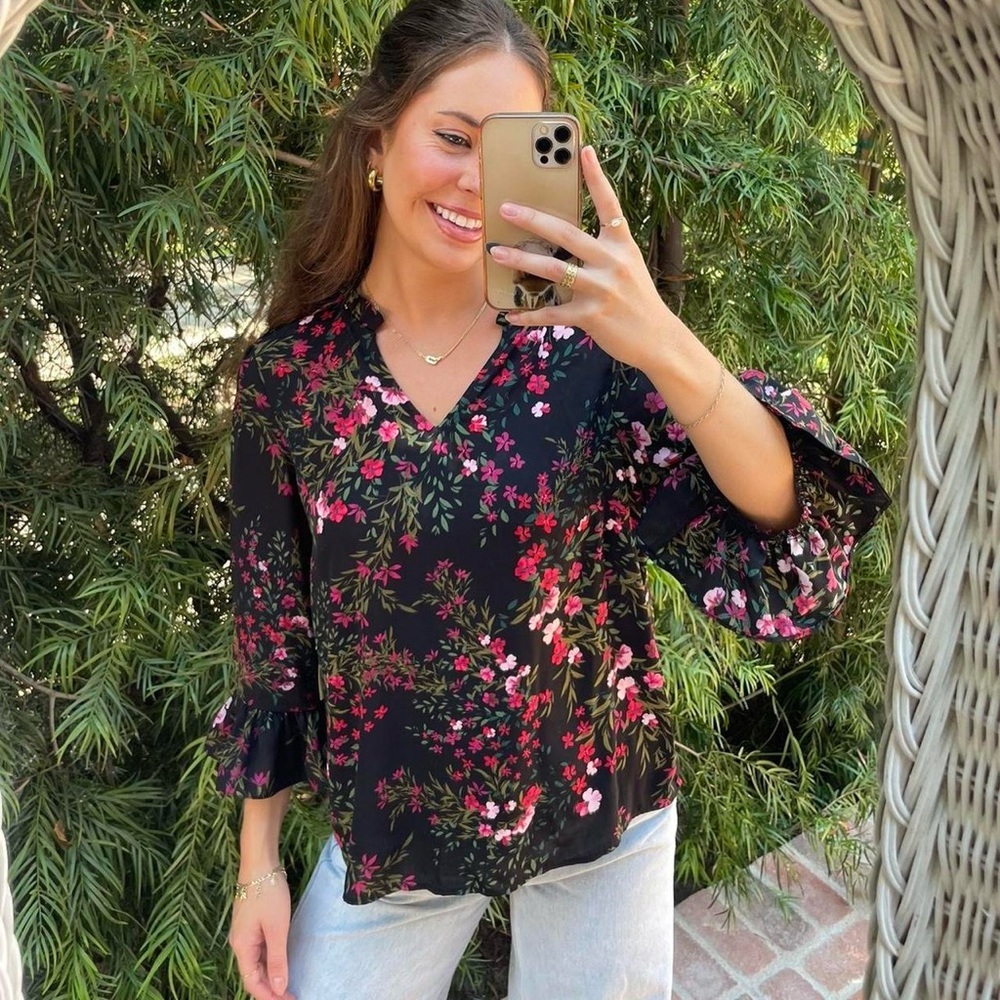 Cece sportswear Anaya Ruffle Detail Blouse sz m